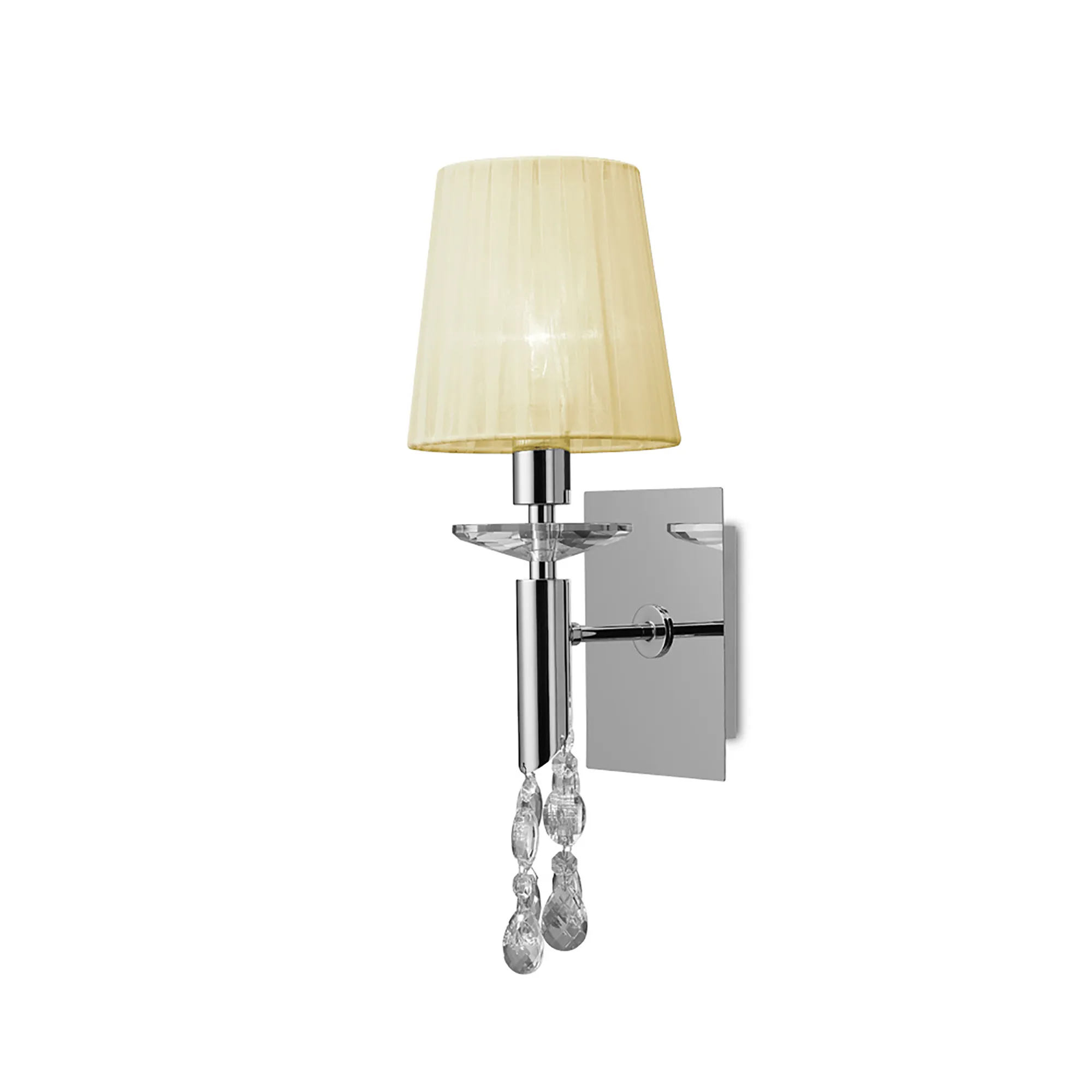 Tiffany Polished Chrome-Cream Crystal Wall Lights Mantra Shaded Wall Lights